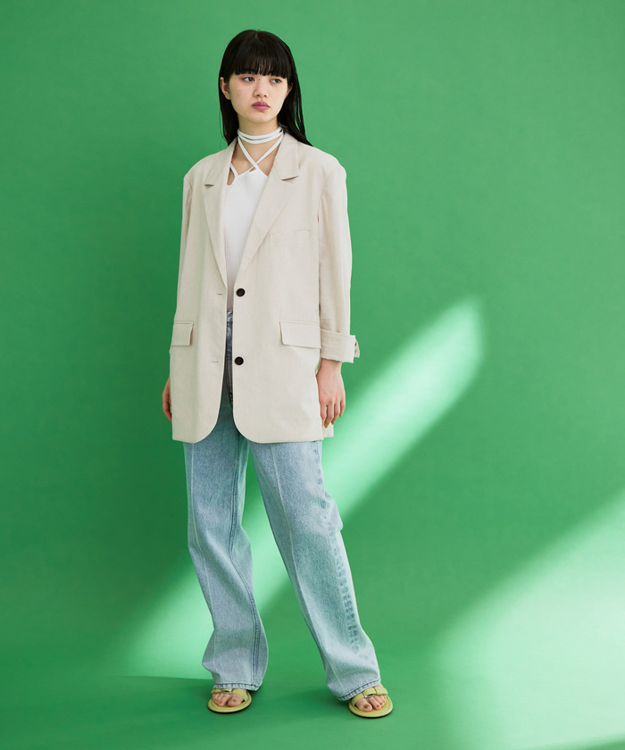 ADAM ET ROPE'（アダムエロペ）の「リネンストレッチシャツ