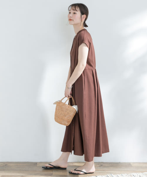 美品アーバンリサーチロッソ上品きれい色リネンウエストリボンワンピース♪ 美品アーバンリサーチロッソ上品きれい色リネンウエストリボン