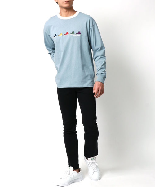 クーポン】【CONVERSE】コンバース 5足シューズ 長袖 Tシャツ クーポン】【CONVERSE】コンバース 5足シューズ 長袖 Tシャツ