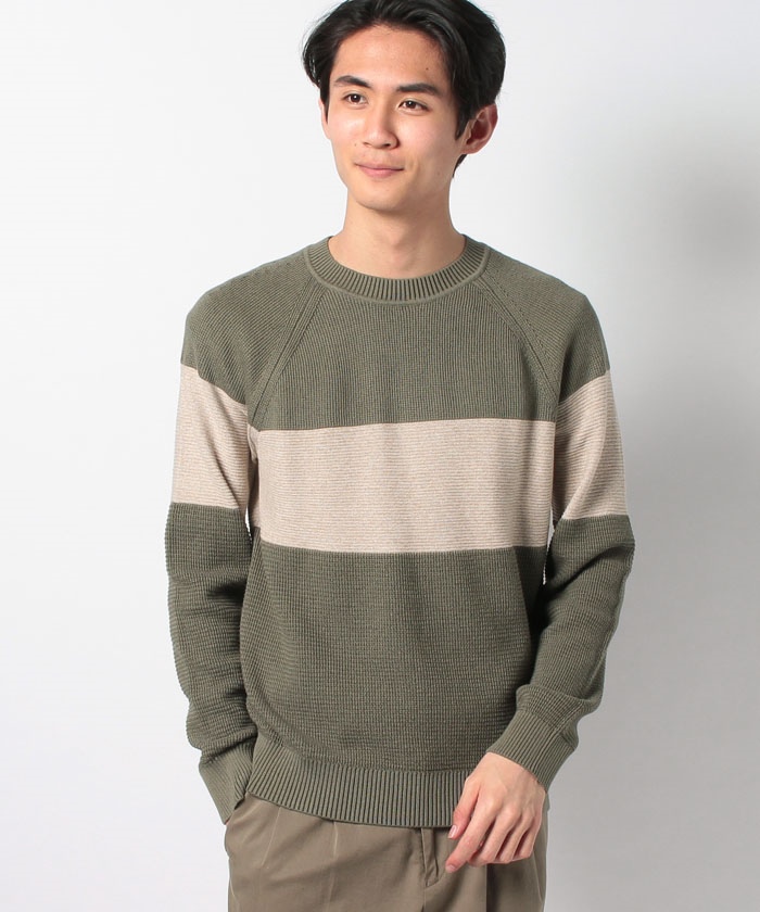セール60%OFF】フロントライン長袖ラウンドネックラグランニット ...
