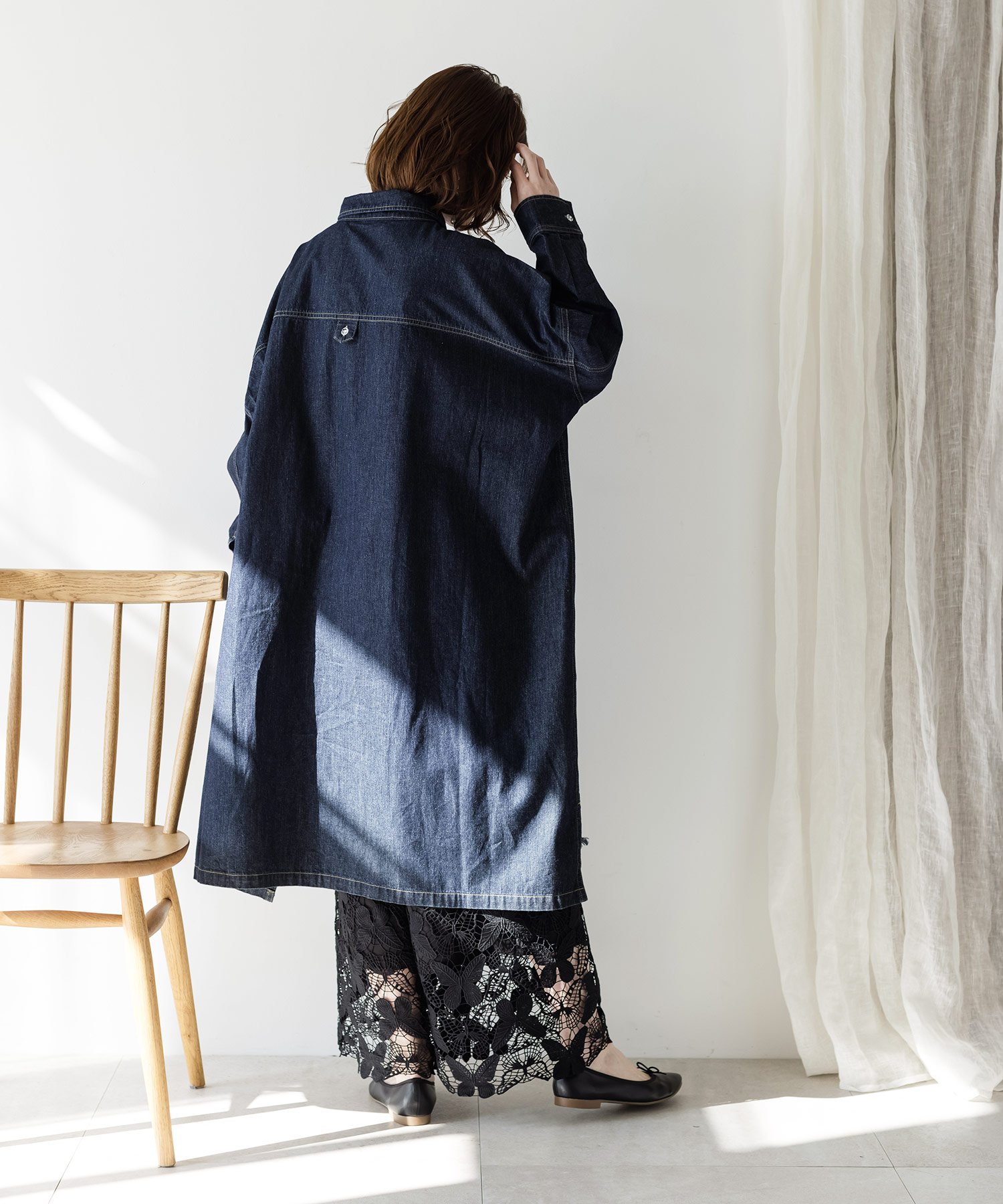 花刺繍デニムシャツワンピース(504616247) | イズ スカラー(iS