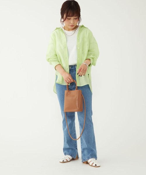 【WEB限定】［ XS /H148－155cm］シアー ローン オーバー シャツ