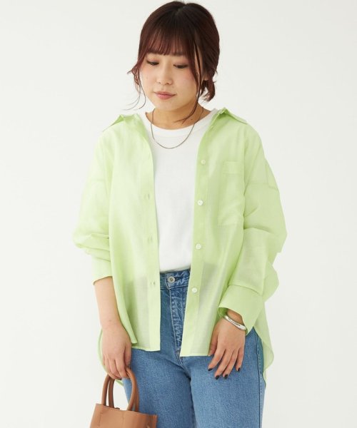 【WEB限定】［ XS /H148－155cm］シアー ローン オーバー シャツ