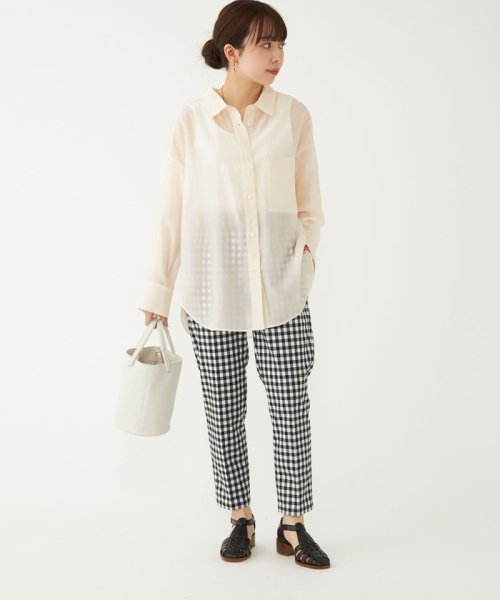 【WEB限定】［ XS /H148－155cm］シアー ローン オーバー シャツ