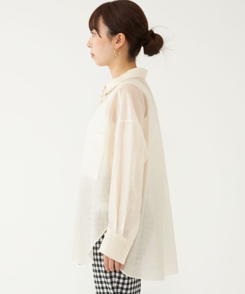 【WEB限定】［ XS /H148－155cm］シアー ローン オーバー シャツ