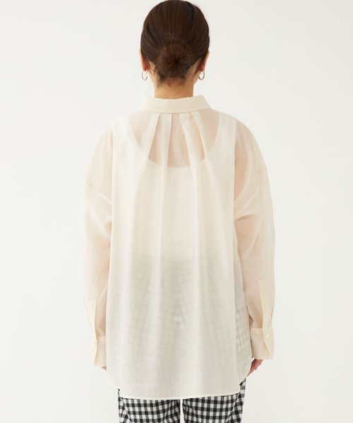 【WEB限定】［ XS /H148－155cm］シアー ローン オーバー シャツ