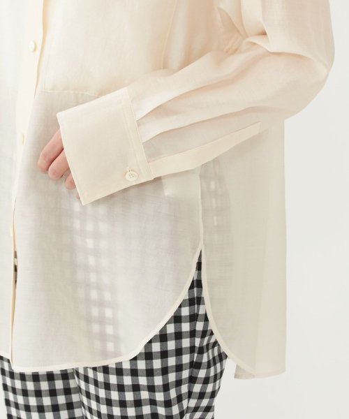 【WEB限定】［ XS /H148－155cm］シアー ローン オーバー シャツ