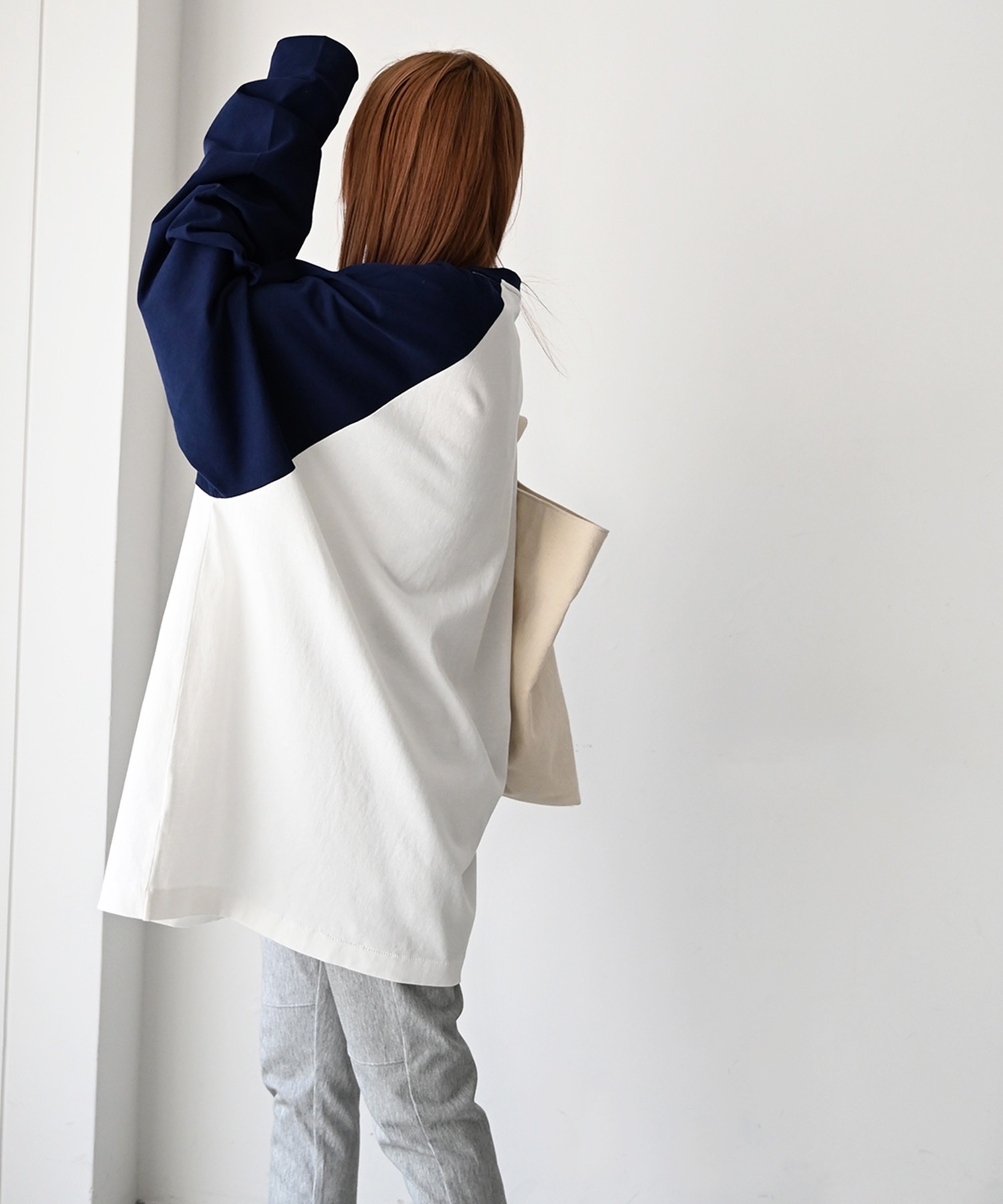 RCW BLUE LABEL(ブルーレーベル)ラグラン配色BIGロングTシャツ RCW BLUE LABEL(ブルーレーベル)ラグラン配色BIGロングTシャツ
