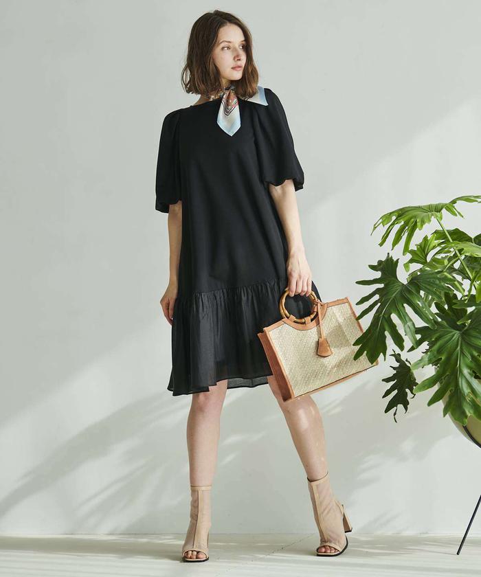 セール】異素材切替ワンピース(504621333) | AND COUTURE(AND