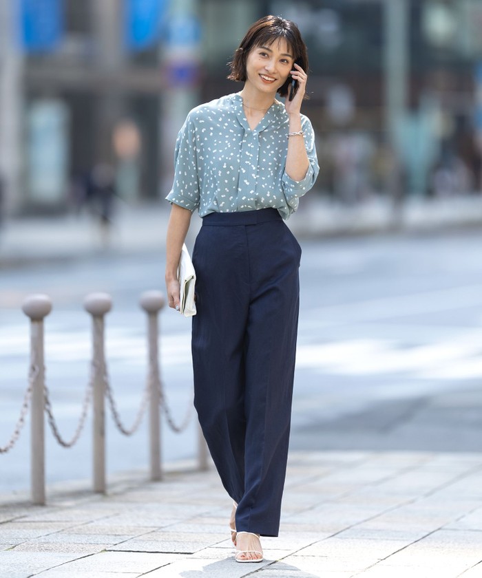 WEB限定カラーあり・洗える】Back Satin Amunzen キーネック WEB限定カラーあり・洗える】Back Satin Amunzen キーネック