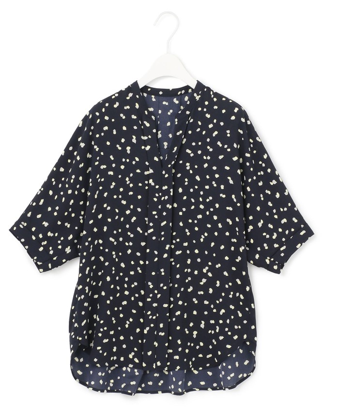 WEB限定カラーあり・洗える】Back Satin Amunzen キーネック