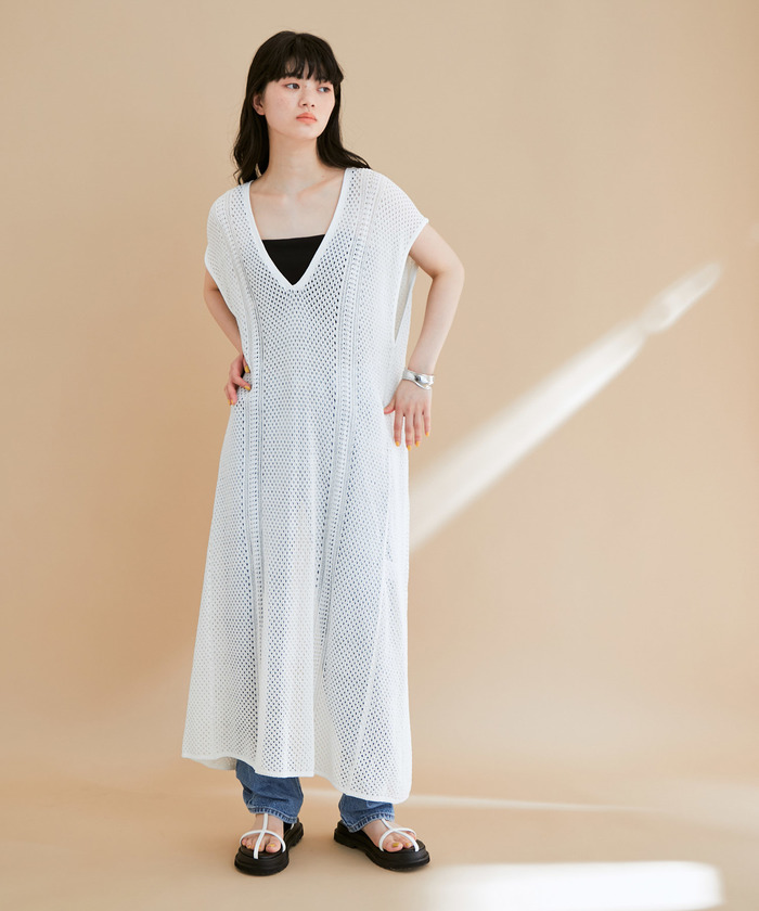 ロエベ　シルクワンピース セール】【一部直営店舗・WEB限定】クロシェマキシワンピース