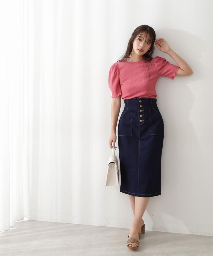 セール】｜美人百花5月号掲載商品｜フロント釦ハイウエスト