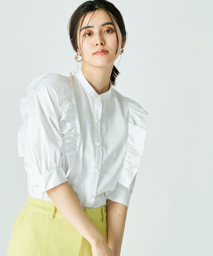 今季！新品！タグ付き！袖フリルパール釦ブラウス ノーリーズ NOLLEY'S｜袖フリルパール釦ブラウス | Rakuten Fashion(楽天