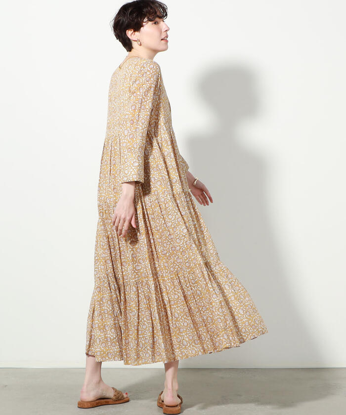売約済ne Quittez pas DOBBY CHECK LEAF PRINT セール 30%OFF】【ne Quittez pas/ヌキテパ】DOBBY CHECK LEAF