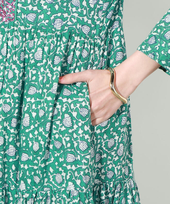 売約済ne Quittez pas DOBBY CHECK LEAF PRINT セール 30%OFF】【ne Quittez pas/ヌキテパ】DOBBY CHECK LEAF