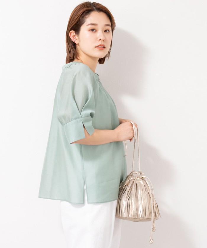 シルキーオーガンジービジュー ブラウス レディース シルキーオーガンジービジュー ブラウス|ANAYI OFFICIAL ONLINE