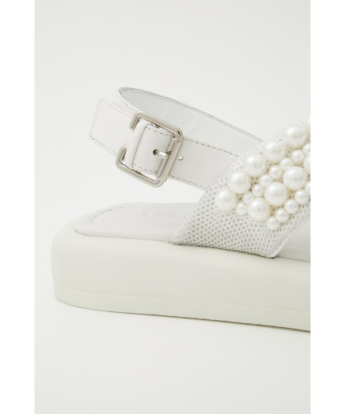 Madden Girl 可愛いパール装飾 フラット スライド サンダル Amazon.com | Madden Girl Women's Spotlight-R Slide Sandal