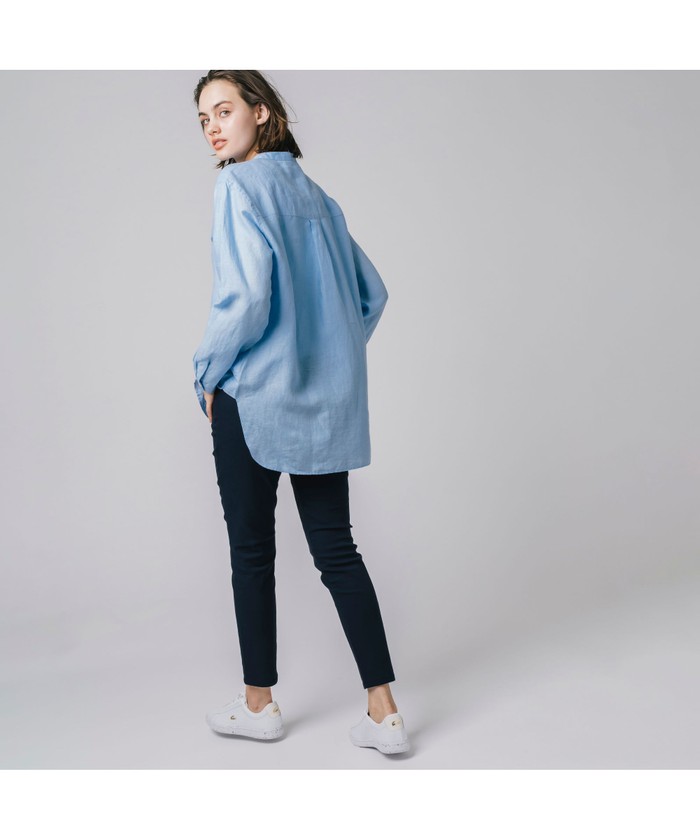 セール】ラコステ LACOSTE リネンスタンドカラーシャツ セール】ラコステ LACOSTE リネンスタンドカラーシャツ