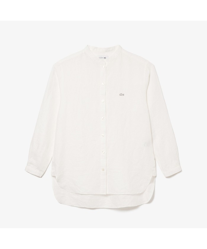 セール】ラコステ LACOSTE リネンスタンドカラーシャツ セール】ラコステ LACOSTE リネンスタンドカラーシャツ