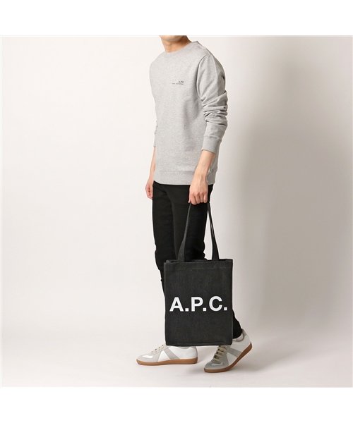 セール A P C アーペーセー トートバッグ Tote Lou Coeta M メンズ ロゴ コットン デニム 鞄 Lza Faux Noir アーペーセー A P C D Fashion