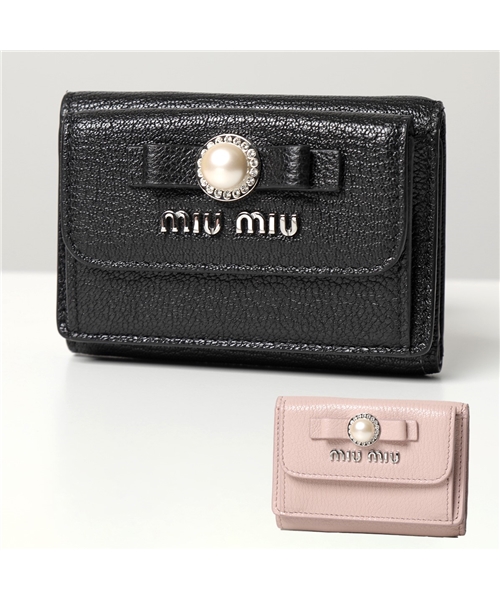 MIUMIU 財布  リボン ビジュー 黒