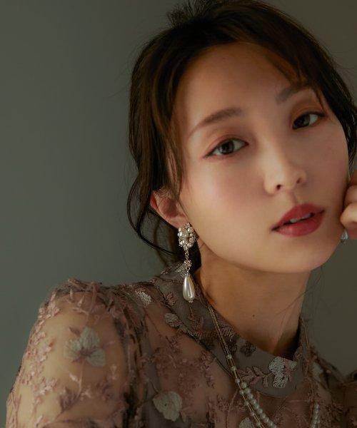 パーティー イヤリング アクセサリー 大ぶり 両耳 パール ビジュー イミテーションパール シンプル おしゃれ 大きめ ドレス ワンピース シンプル 結婚式 セ ニアナ Niana D Fashion