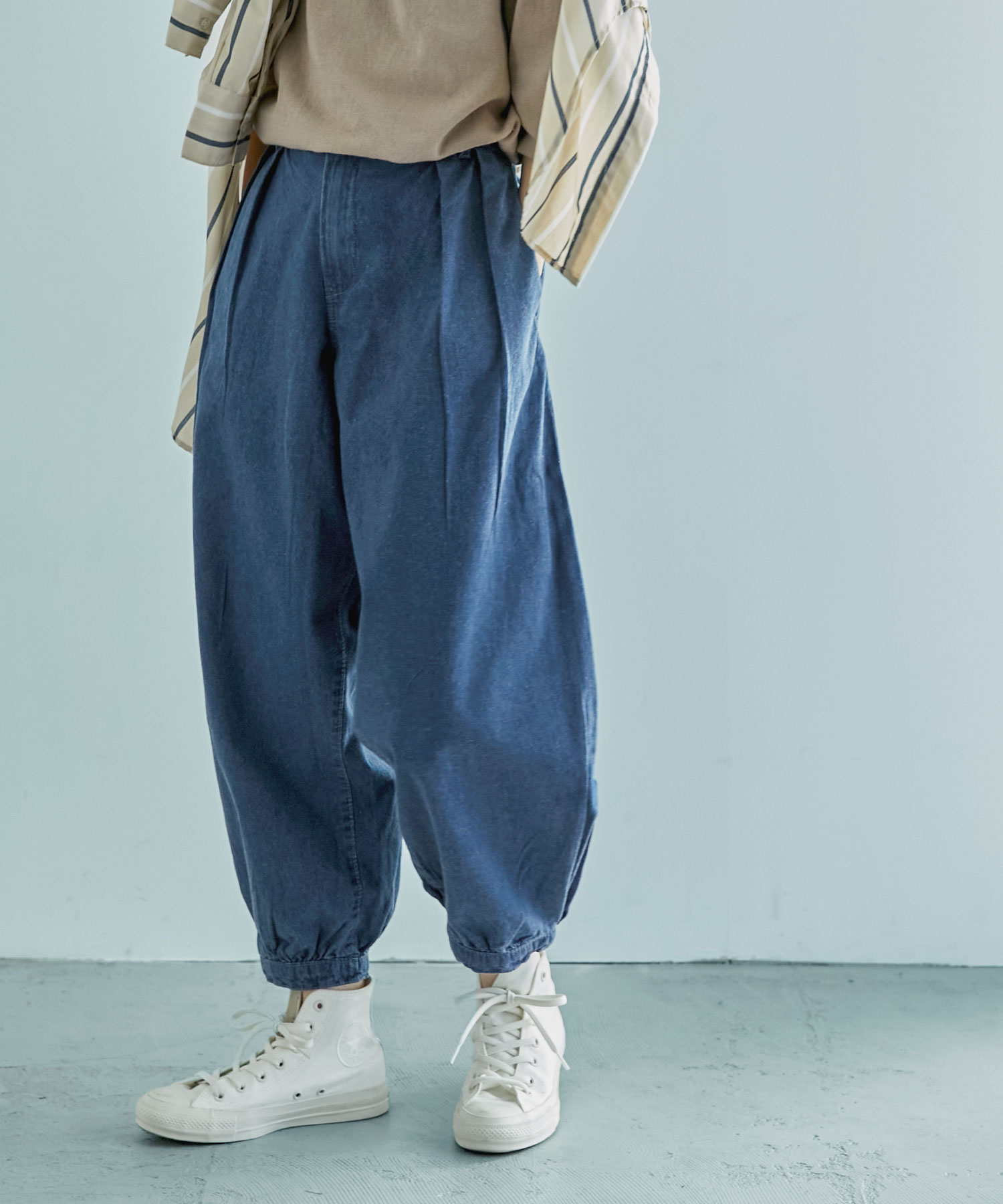【上品】 The ダブルループ インディゴブルー フレアデニム Letters パンツ