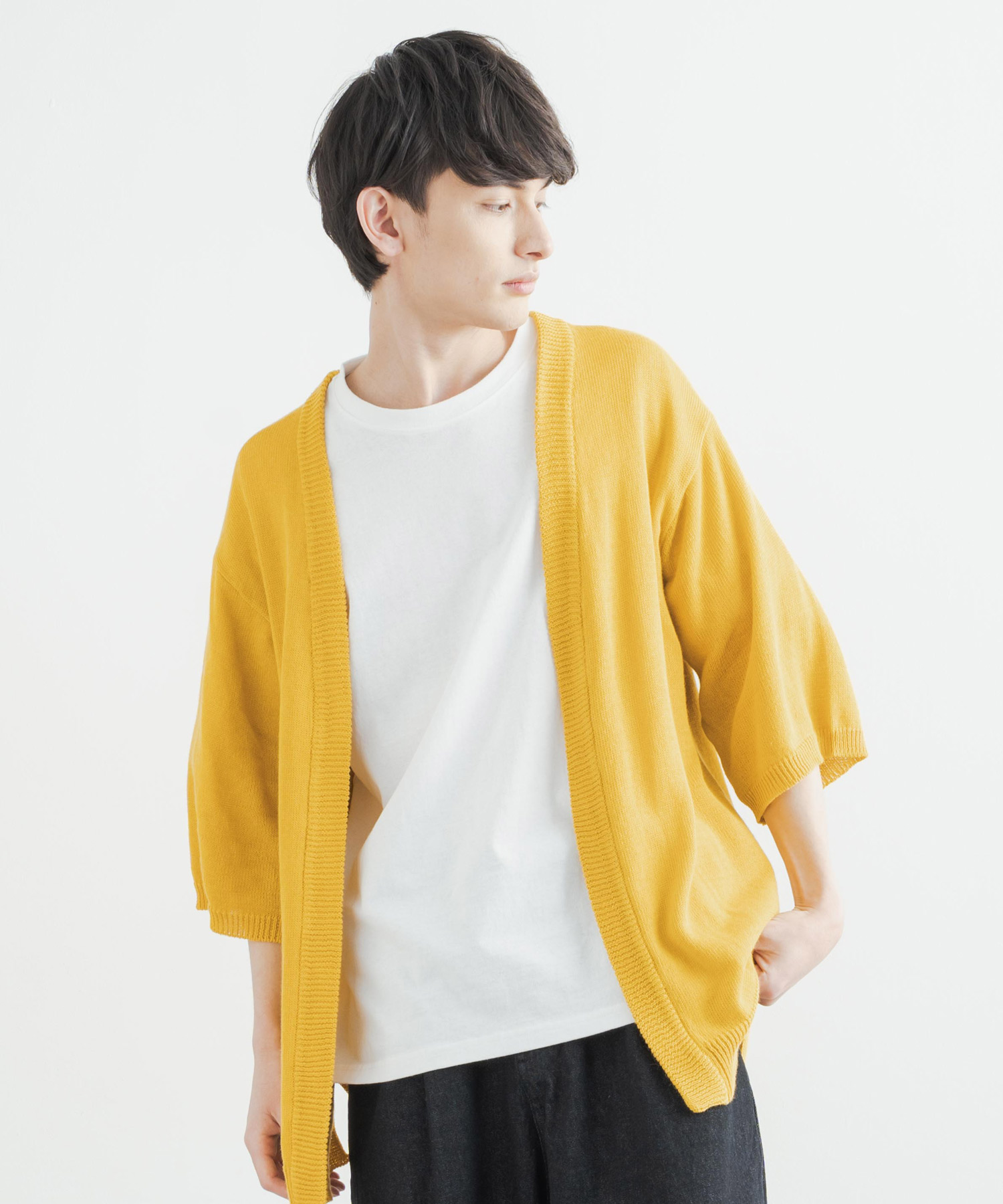✨22SS✨DIESEL Dロゴ長袖メローロックリブカーディガン イエロー