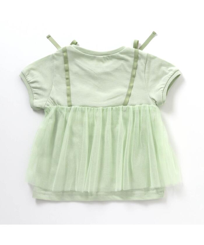 セール】WEB限定チュール切替カットソーチュニック(504434014