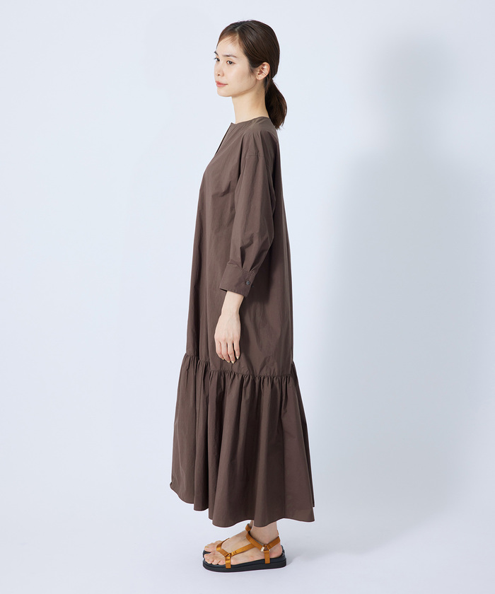 【初売り】 セール】【秋にも使える】強撥水ナイロンスキッパーティアード ワンピース