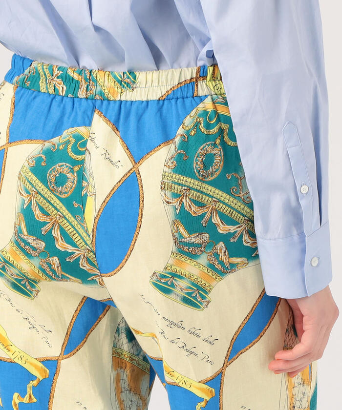 美品【別注】manipuri DES PRES 総柄 パンツ トゥモローランド セール】【別注】manipuri×DES PRES リネンコットン プリント