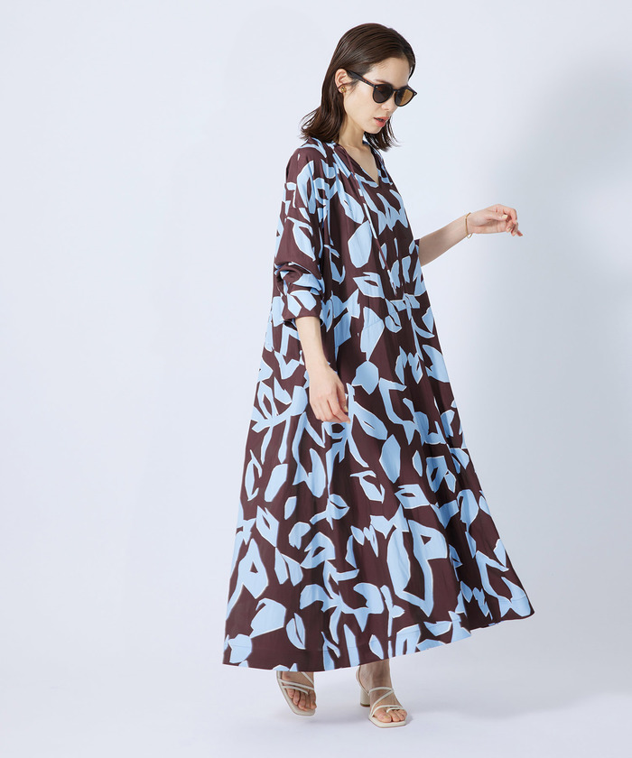 セール 40%OFF】アブストラクトプリントサックワンピース