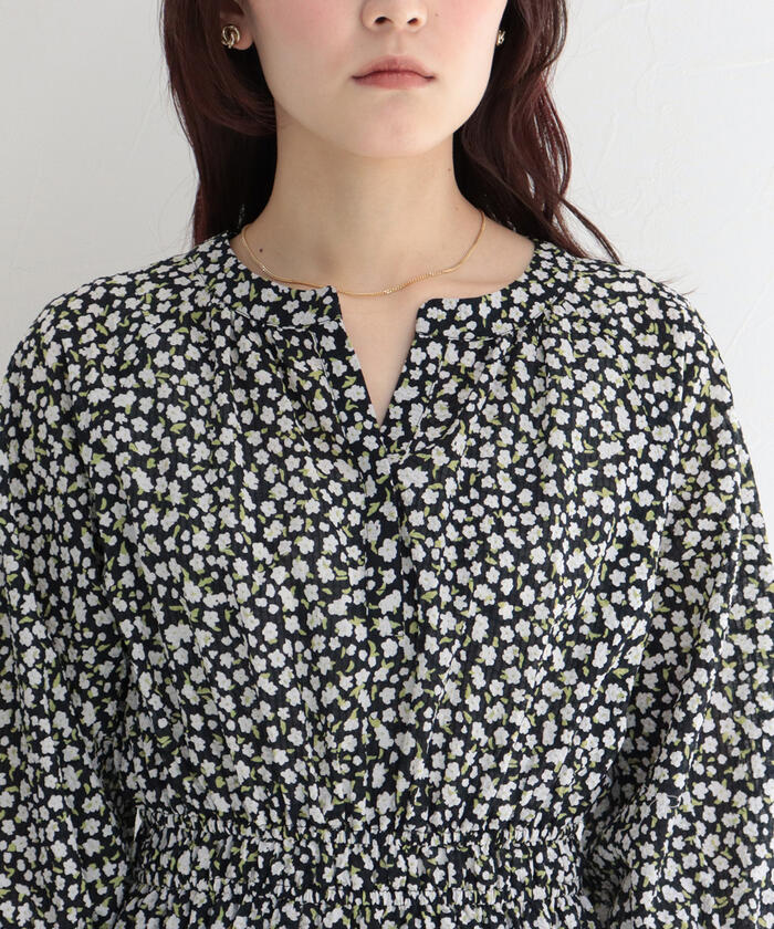PHASE EIGHT ロゴ 花柄 リナプリント 長袖 ミディ ワンピース PHASE EIGHT ロゴ 花柄 リナプリント 長袖 ミディ ワンピース