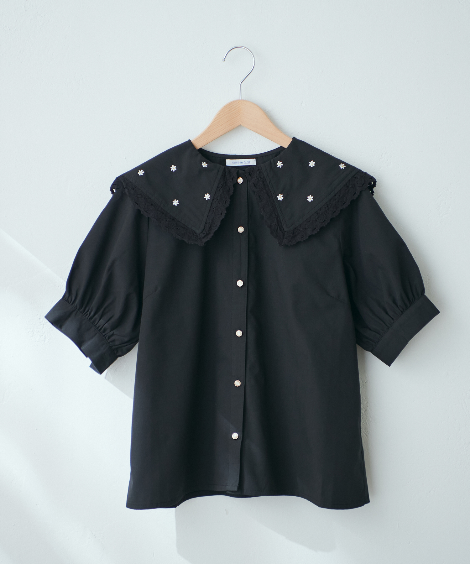 E i e L ☼ です Leja オリーブグリーン フリル袖 Leja ドレス 「LEJA」フリル半袖シアーレース花柄刺繍ウエスト