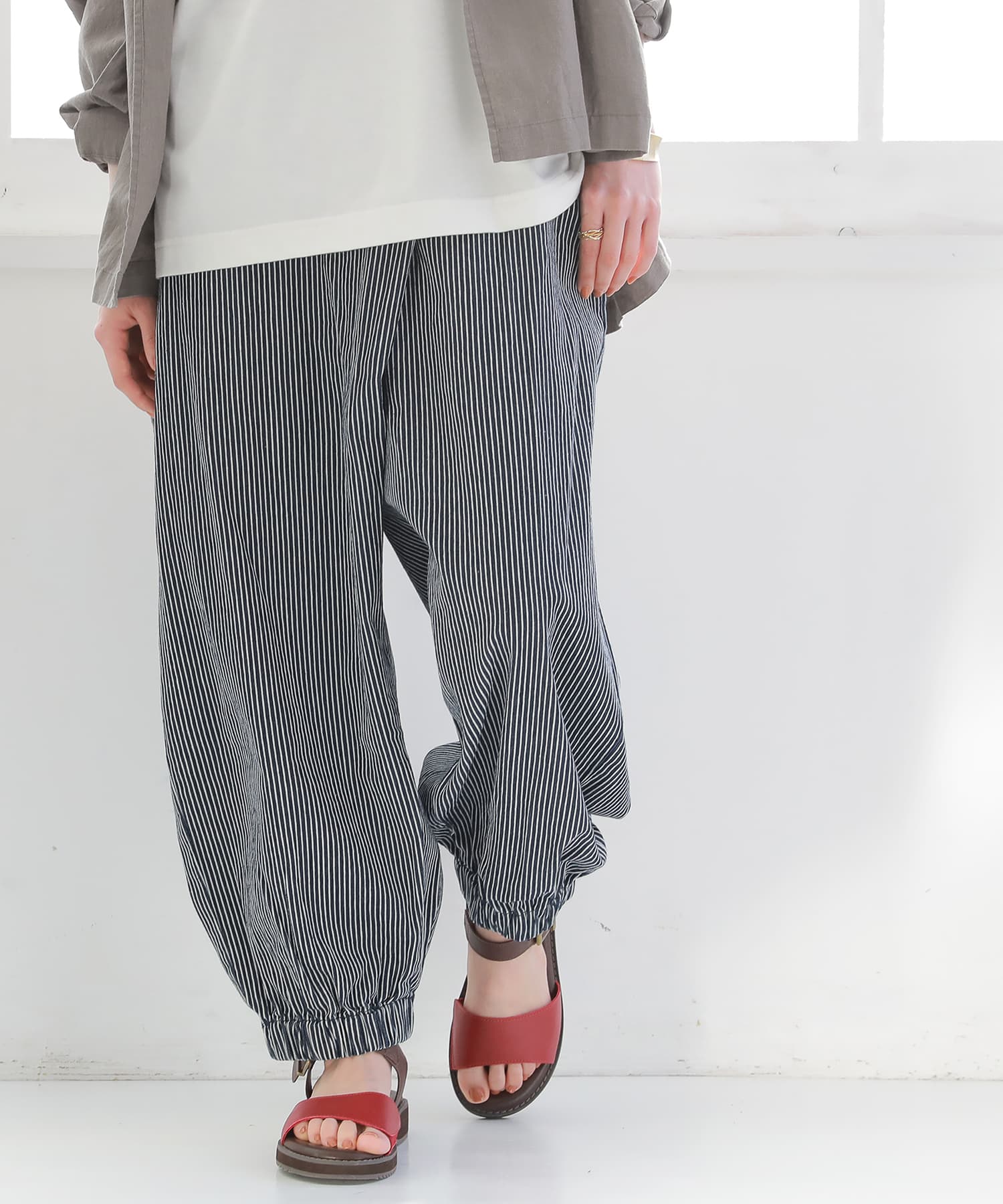 オシャレウォーカー osharewalker 『ヒッコリーサルエルパンツ