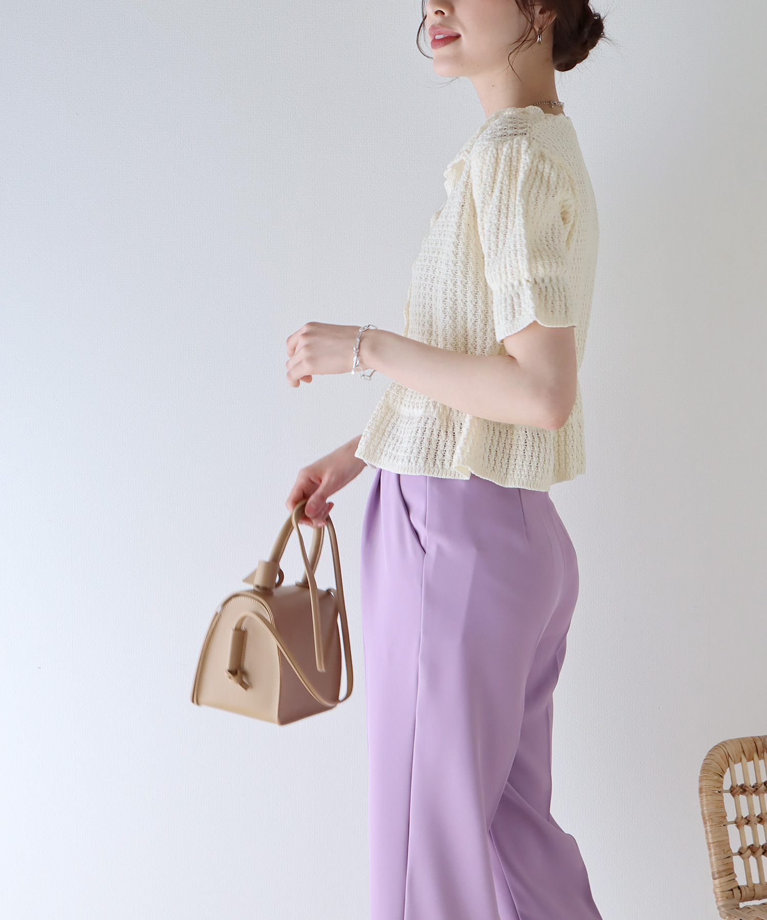 M maison de Dolce. Wシェイプニットトップス　ペプラムトップス M maison de Dolce. Wシェイプニットトップス ペプラムトップス