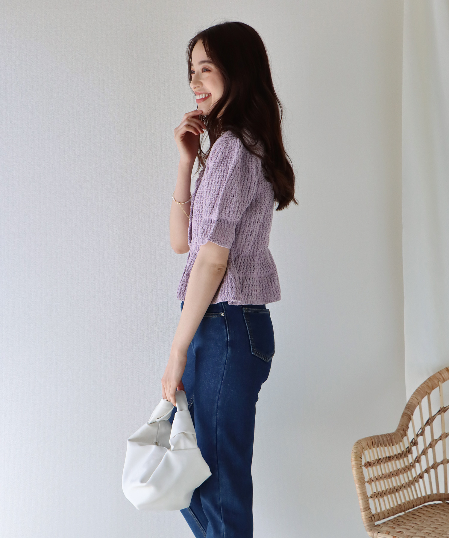 M maison de Dolce. Wシェイプニットトップス　ペプラムトップス M maison de Dolce. Wシェイプニットトップス ペプラムトップス