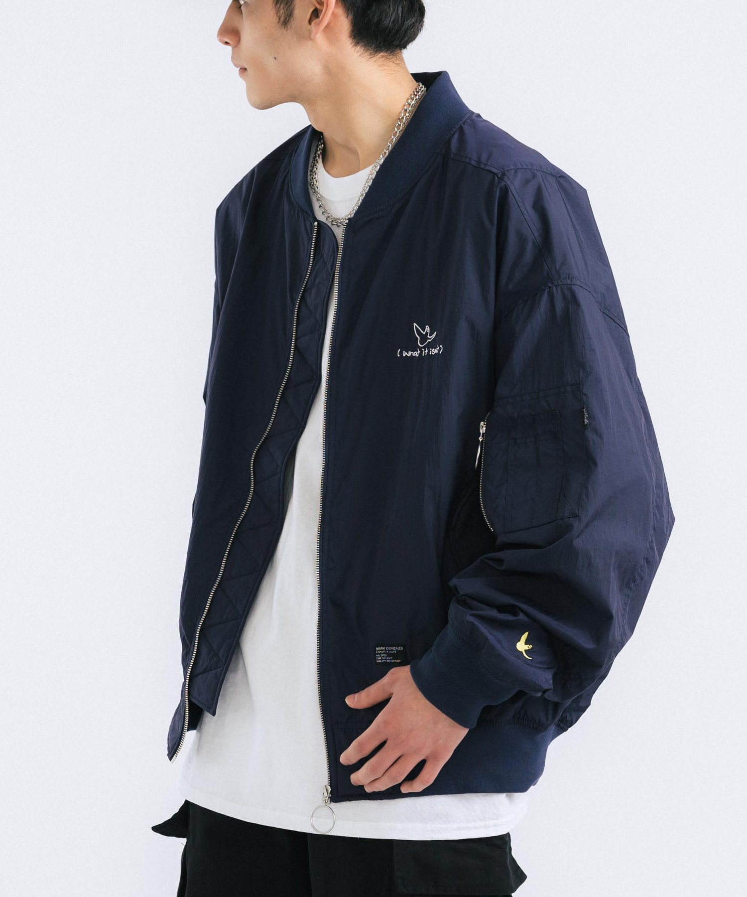 LACOSTE ネイビー MA-1 フライトジャケット LACOSTE ネイビー MA-1 フライトジャケット （ネイビー”のMA-1で