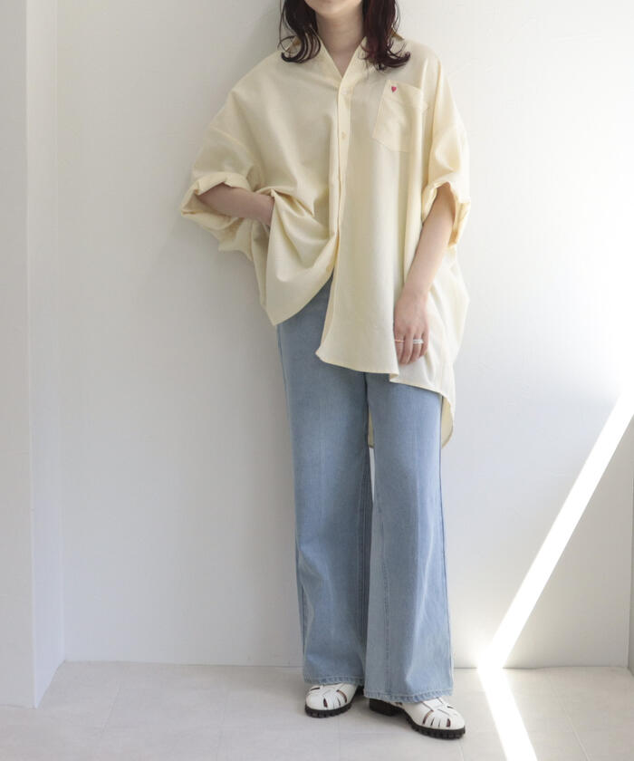 セール 30%OFF】【WEB限定カラーあり】ハート刺繍ストライプ