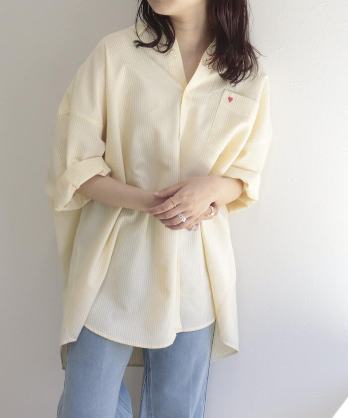 セール 30%OFF】【WEB限定カラーあり】ハート刺繍ストライプ