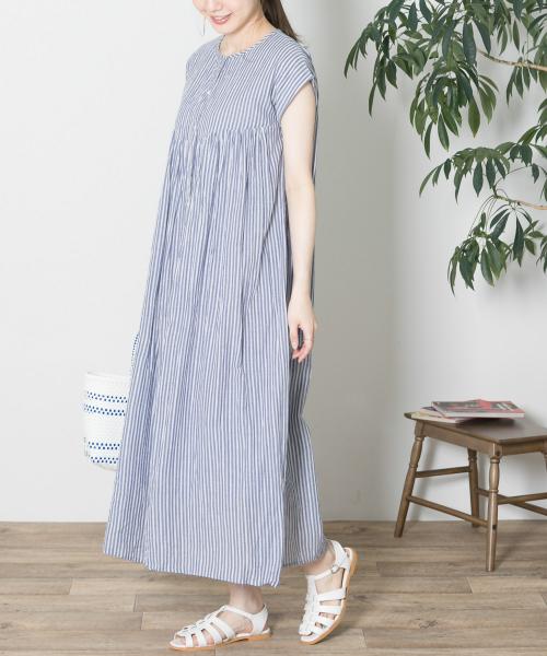Burberryストライプ 半袖ワンピース ウエストベルト付き BURBERRY - 極美品 バーバリー BURBERRY ワンピース シャツ