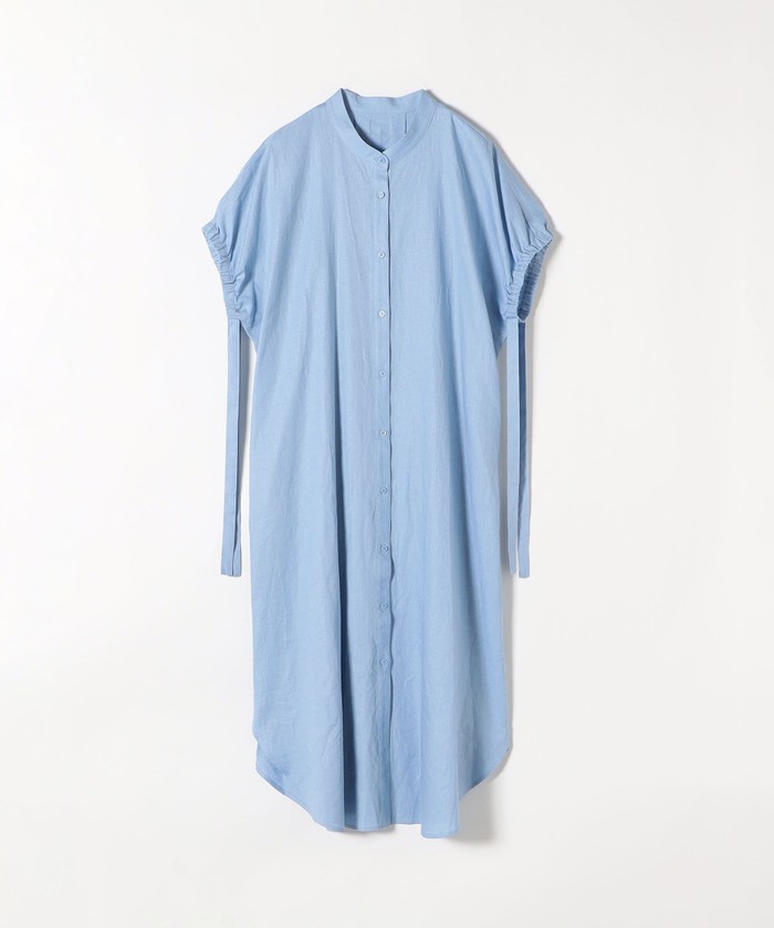 なっちゃん様美品シップスエニィリネンミックススリーブリボンパフシャツワンピース♪ SHIPS any（シップス エニィ）の「SHIPS any:〈ウォッシャブル