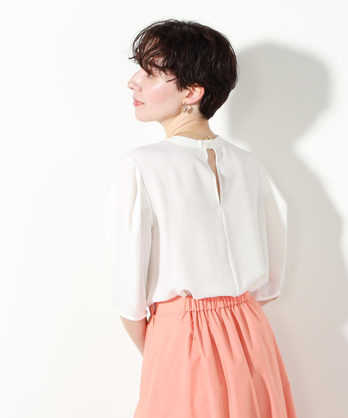 セール 30%OFF】◇【WEB限定】2WAYジョーゼット肩タックブラウス