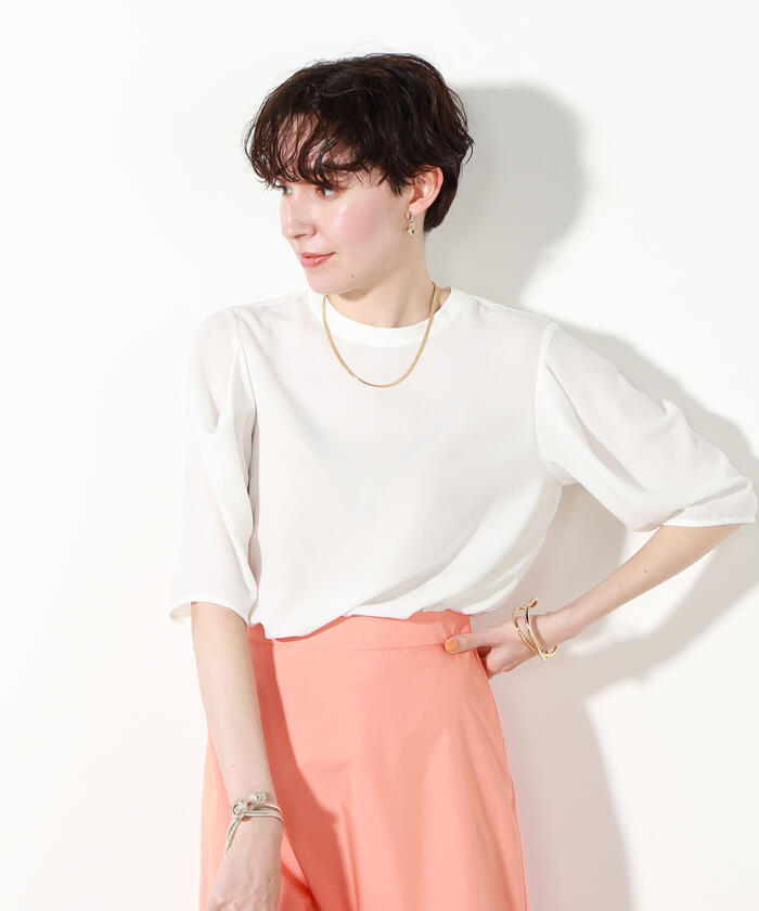 セール 30%OFF】◇【WEB限定】2WAYジョーゼット肩タックブラウス