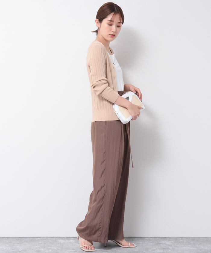 セール 50%OFF】擬麻ランダムリブVネックカーディガン(504597046