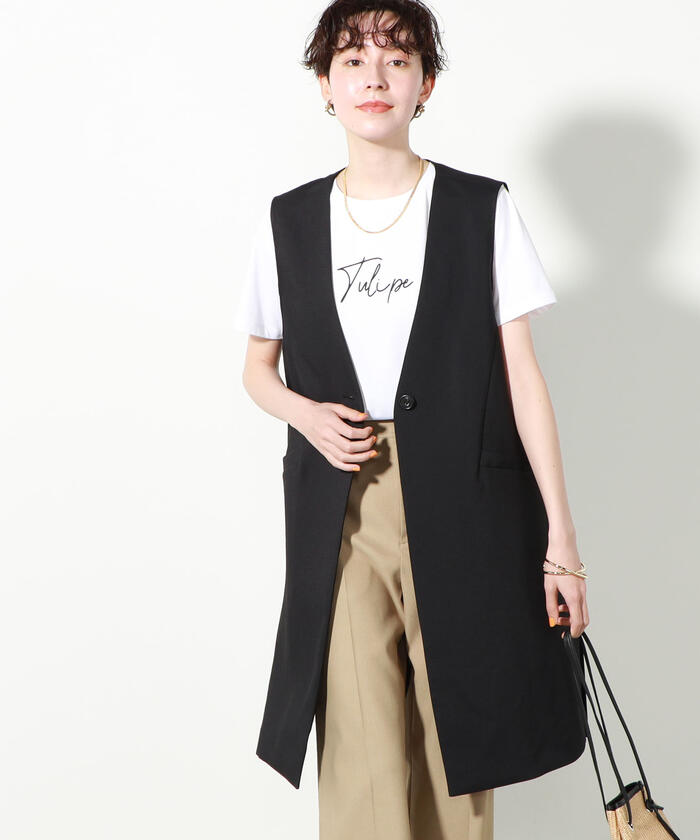【限定セール！】 セール 30%OFF】ドライタスランスリットジレ(504631519 トップス
