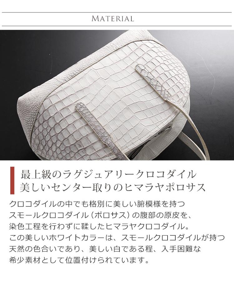 ヒマラヤスモールクロコダイルレザー日本製ハンドバッグ(504642233