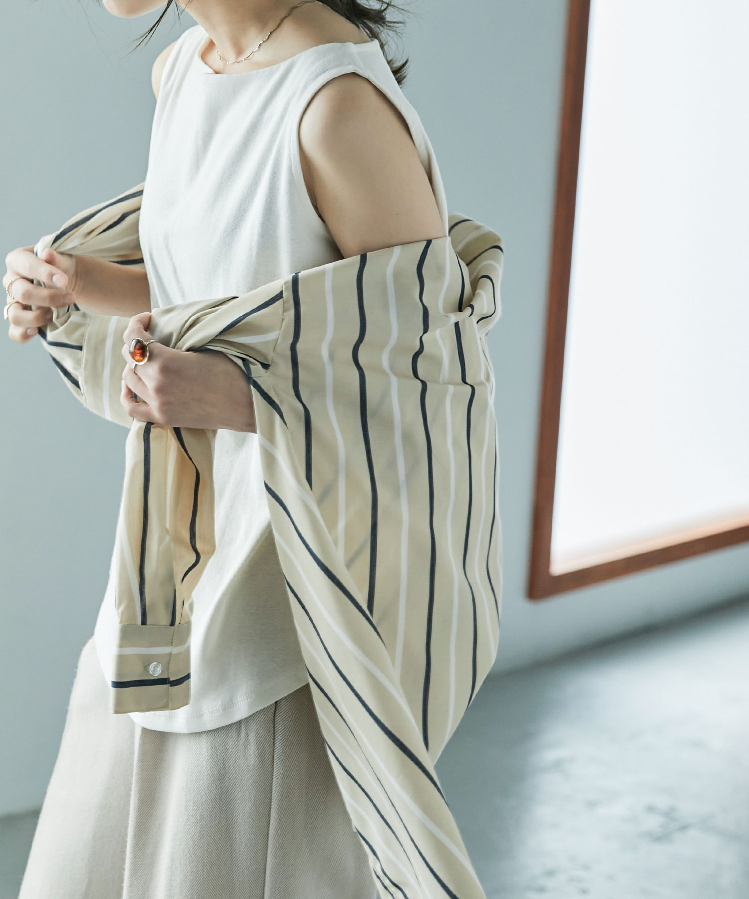 タンクトップ ノースリーブ 「MONN.:.(モン)」MONN/ボートネックタンク レディース メンズ Fashion Letter [M-4L] 一番使えるボートネックタンクトップ