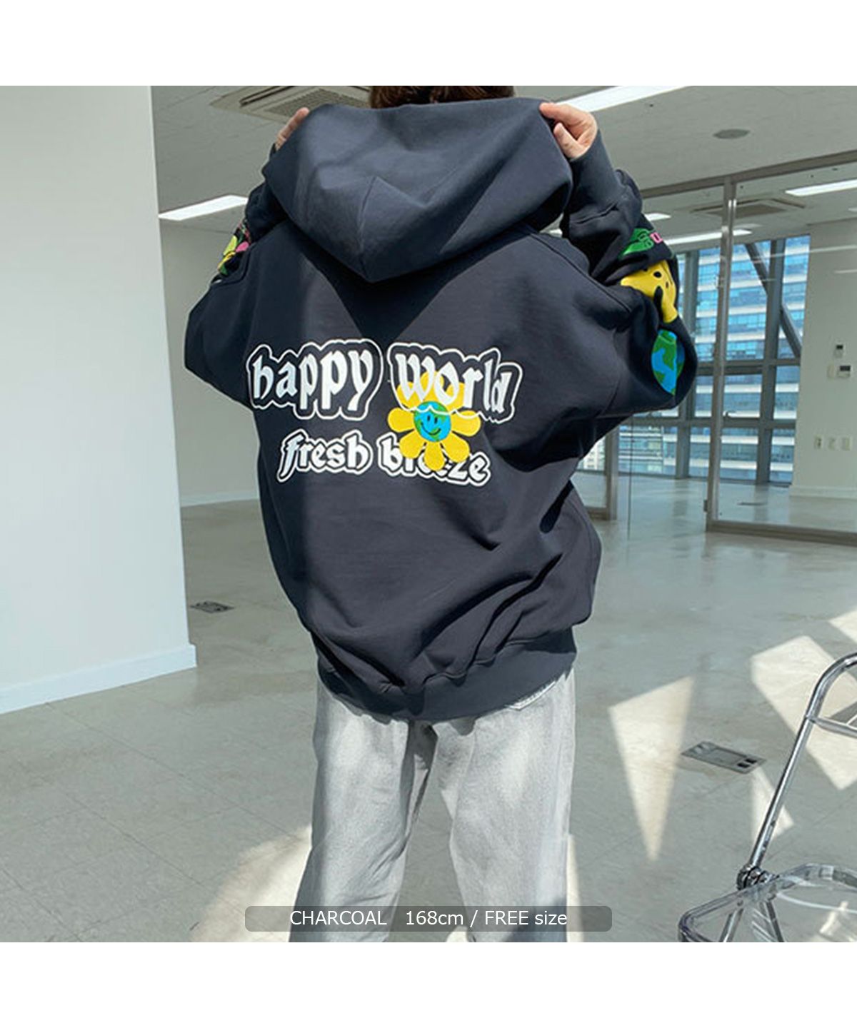 パラグラフ パーカー トップス 長袖 正規品 ◇Paragraph Say Happy Zip ...